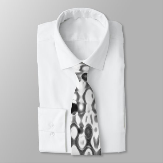 White en Black Modern Abstract Design Stropdas (Gebonden)