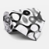 White en Black Modern Abstract Design Stropdas (Opgerold)