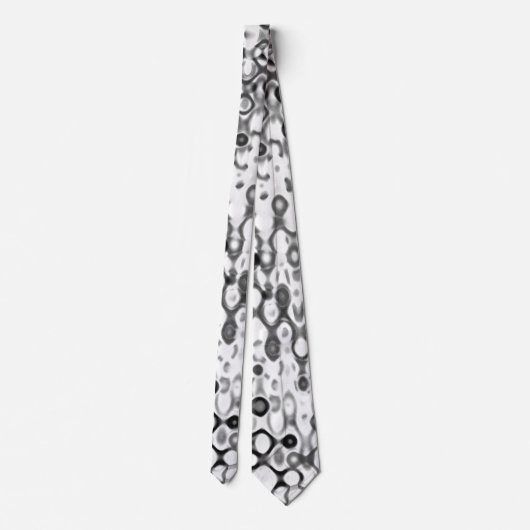 White en Black Modern Abstract Design Stropdas (Achterkant)