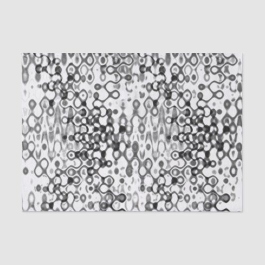 White en Black Modern Abstract Design Tissuepapier (Voorkant)