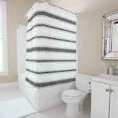 White en Black Modern Boho Bohemian Pattern Douchegordijn (In situ)