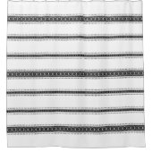 White en Black Modern Boho Bohemian Pattern Douchegordijn (Voorkant)