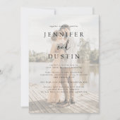 White en Black Modern Elegance Wedding Kaart (Voorkant)