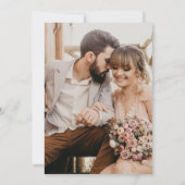 White en Black Modern Elegance Wedding Kaart (Achterkant)