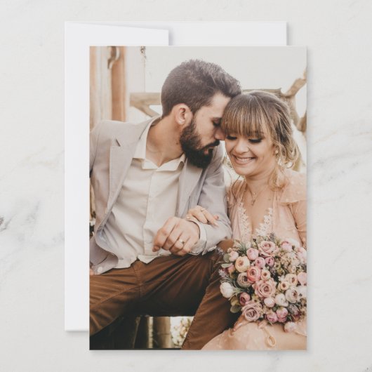 White en Black Modern Elegance Wedding Kaart (Achterkant)