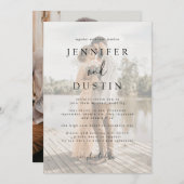 White en Black Modern Elegance Wedding Kaart (Voorkant / Achterkant)