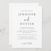 White en Black Modern Elegance Wedding Kaart (Voorkant / Achterkant)