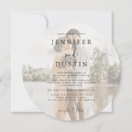 White en Black Modern Elegance Wedding Kaart