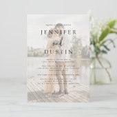 White en Black Modern Elegance Wedding Kaart (Staand voorkant)