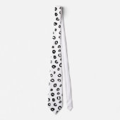 White en Black Modern Leopard Animal Patroon Stropdas (Voorkant)