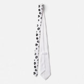 White en Black Modern Leopard Animal Patroon Stropdas (Achterkant)