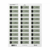 White en Black Monogrammed Return Address Etiket (Full Sheet)