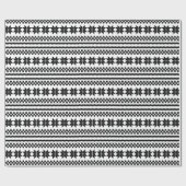 White en Black Nordic KerstSweater Pattern Cadeaupapier (Vlak)