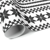 White en Black Nordic KerstSweater Pattern Cadeaupapier (Rol Hoek)