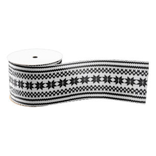 White en Black Nordic KerstSweater Pattern Grosgrain Lint