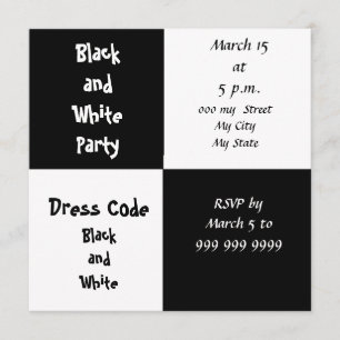 White en Black Party Kaart