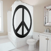 White en Black Peace Symbol Douchegordijn (In situ)