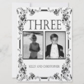  White en Black Photo Table Number 3 Kaart (Voorkant)