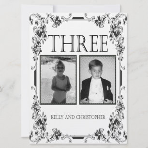 White en Black Photo Table Number 3 Kaart