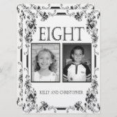  White en Black Photo Table Number 8 Kaart (Voorkant / Achterkant)
