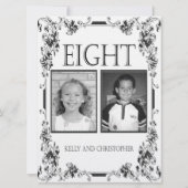 White en Black Photo Table Number 8 Kaart (Achterkant)