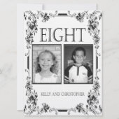 White en Black Photo Table Number 8 Kaart (Voorkant)