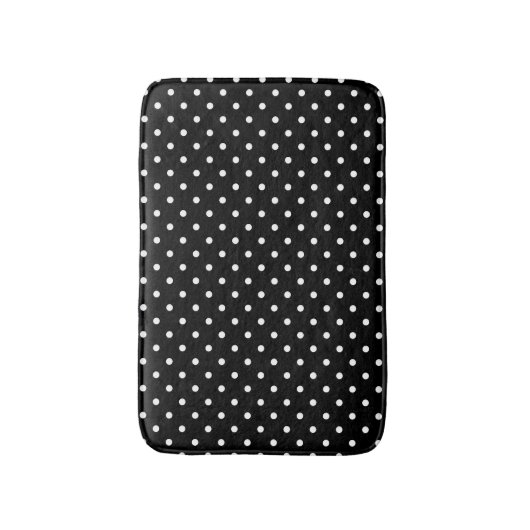 White en Black Polka Dot Pattern Badmat (Voorkant Verticaal)