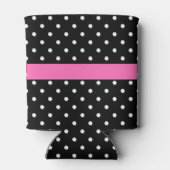 White en Black Polka Dot Pattern Blikjeskoeler (Achterkant)