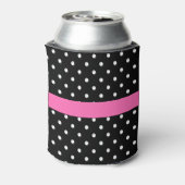 White en Black Polka Dot Pattern Blikjeskoeler (Blikje Achterkant)
