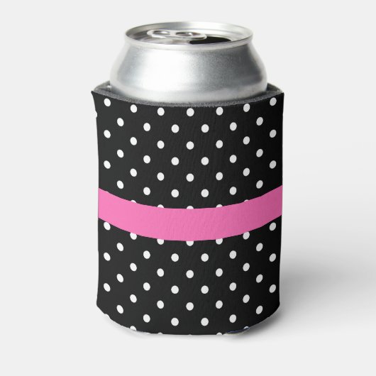 White en Black Polka Dot Pattern Blikjeskoeler (Blikje Achterkant)