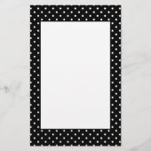 White en Black Polka Dot Pattern Briefpapier (Voorkant)
