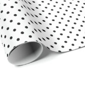 White en Black Polka Dot Pattern Cadeaupapier (Rol Hoek)