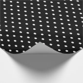 White en Black Polka Dot Pattern Cadeaupapier (Hoek)