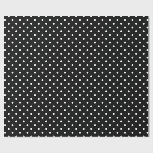 White en Black Polka Dot Pattern Cadeaupapier (Vlak)
