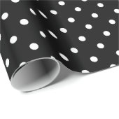White en Black Polka Dot Pattern Cadeaupapier (Rol Hoek)