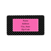 White en Black Polka Dot Pattern Etiket (Voorkant)
