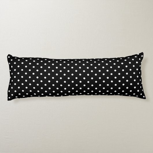 White en Black Polka Dot Pattern Lichaamskussen (Achterkant)
