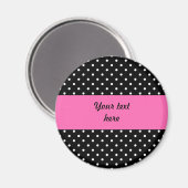 White en Black Polka Dot Pattern Magneet (Voorkant / Achterkant)
