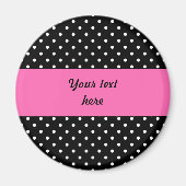 White en Black Polka Dot Pattern Magneet (Voorkant)