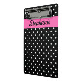 White en Black Polka Dot Pattern Mini Klembord (Angled2)