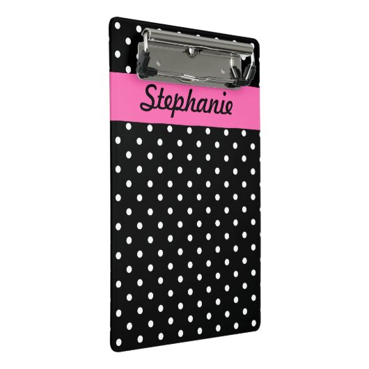 White en Black Polka Dot Pattern Mini Klembord (Schuin)