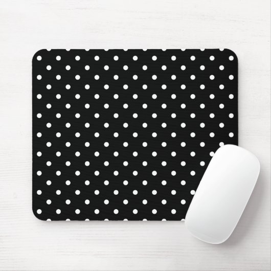 White en Black Polka Dot Pattern Muismat (Met muis)