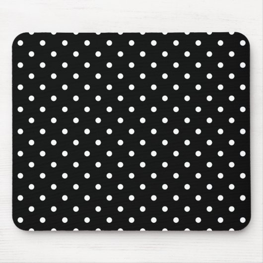 White en Black Polka Dot Pattern Muismat (Voorkant)