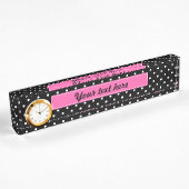 White en Black Polka Dot Pattern Naambordje