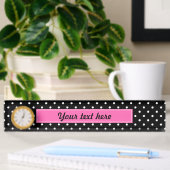 White en Black Polka Dot Pattern Naambordje