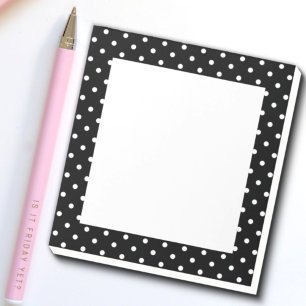White en Black Polka Dot Pattern Notitieblok