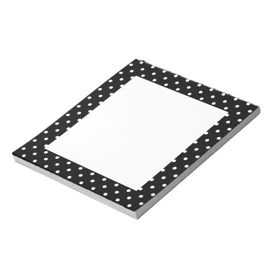 White en Black Polka Dot Pattern Notitieblok (Linkerzijde)