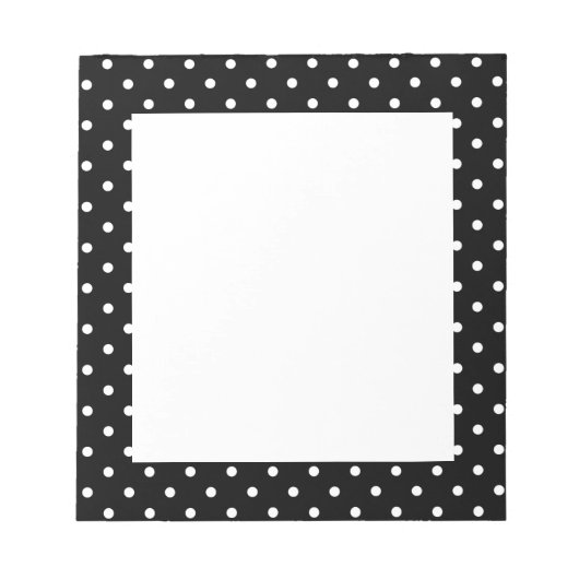 White en Black Polka Dot Pattern Notitieblok (Voorkant)