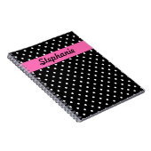 White en Black Polka Dot Pattern Notitieboek (Rechterzijde)