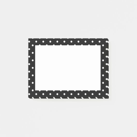 White en Black Polka Dot Pattern Post-it® Notes (Voorkant)